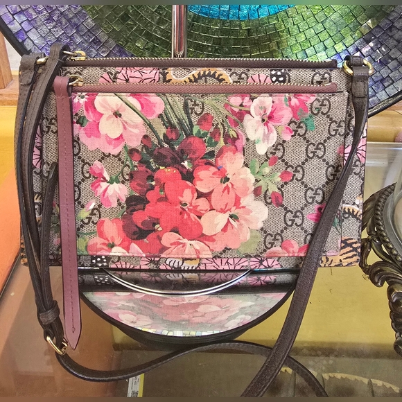 Gucci GG Supreme Bengal Blooms Dual Pouch Shoulder Bag - Picture 12 of 12